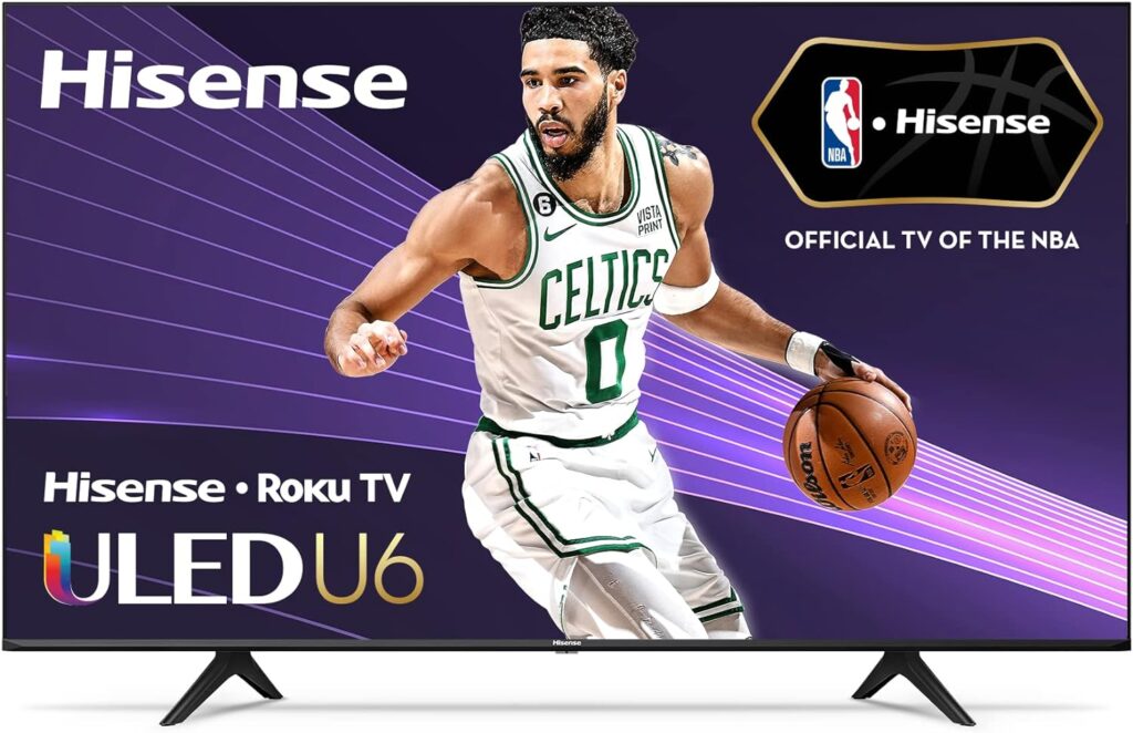 Hisense ULED 4K Premium 55U6GR Quantum Dot QLED Series 55-Inch Class Roku 4K Smart TV with Voice Remote Black