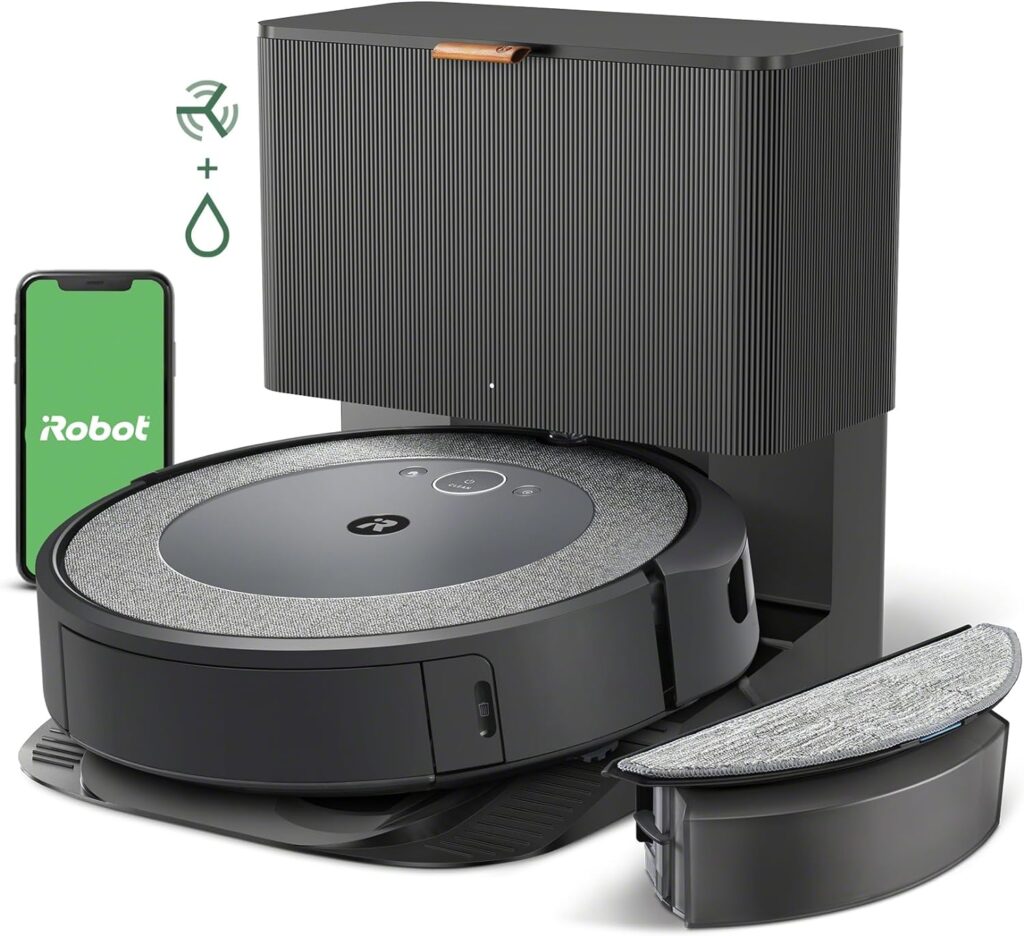 iRobot Roomba Combo i5+ Self-Emptying Robot Vacuum and Mop, Clean by Room with Smart Mapping, Empties Itself for Up to 60 Days, Works with Alexa, Personalized Cleaning OS, Ideal for Pet Hair