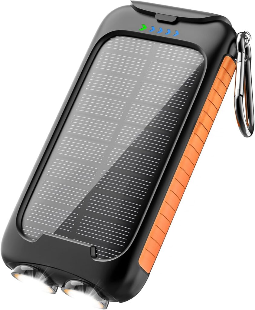 𝟮𝟬𝟮4 𝙐𝙥𝙜𝙧𝙖𝙙𝙚 Solar Power Bank, Solar Charger, 38800mAh Outdoor Portable Charger, External Battery Pack 5V/3.1A Fast Charger Type C Ports with LED Flashlights, Perfect for Travel Camping